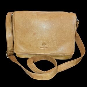 OAK & TAN CROSSBODY SHOULDER BAG PURSE LEATHER